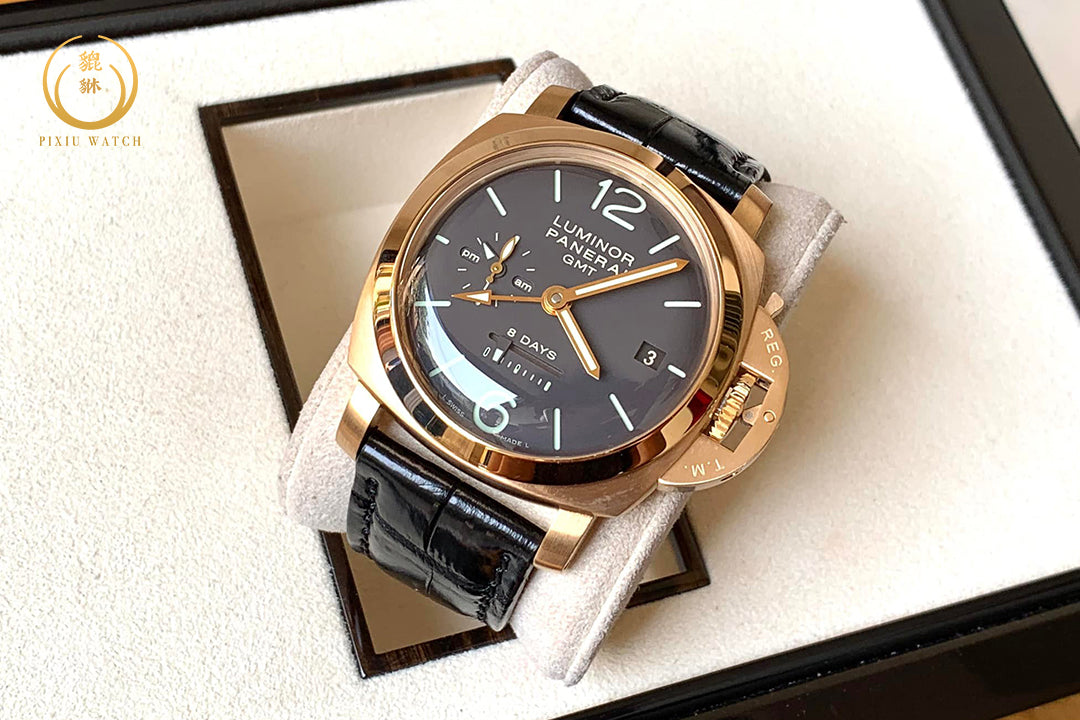 Panerai Luminor 1950 GMT 8 Days Oro Rosso Rose Gold Pam289