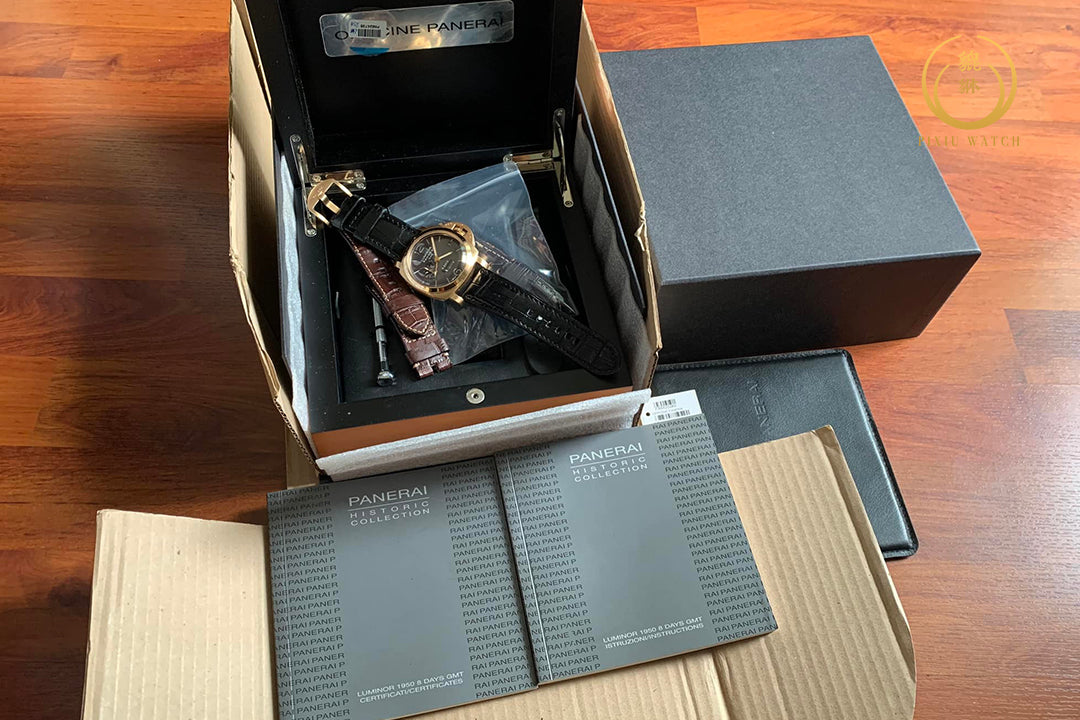 Panerai Luminor 1950 GMT 8 Days Oro Rosso Rose Gold Pam289