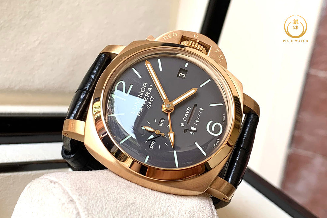 Panerai Luminor 1950 GMT 8 Days Oro Rosso Rose Gold Pam289