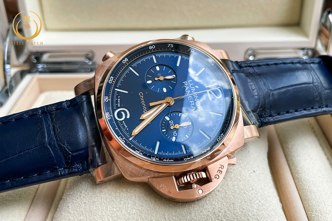 "ของใหม่" Panerai Luminor PAM01111 Chrono Goldtech Blu Notte