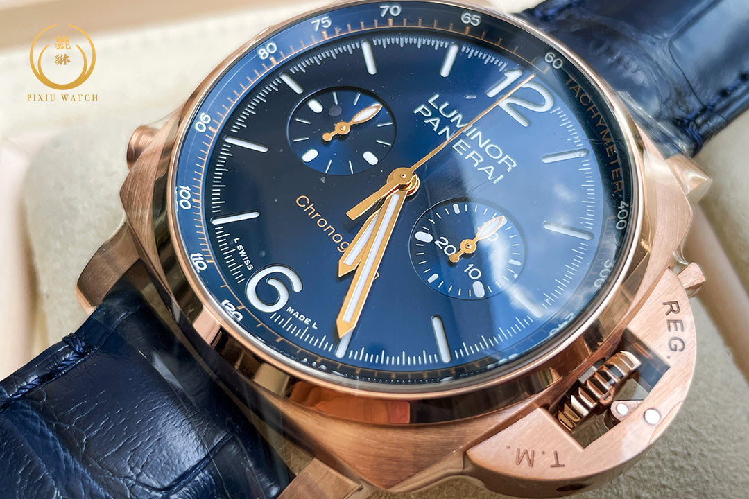 "ของใหม่" Panerai Luminor PAM01111 Chrono Goldtech Blu Notte