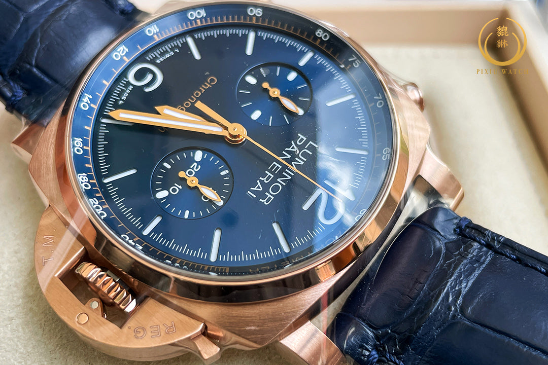 "ของใหม่" Panerai Luminor PAM01111 Chrono Goldtech Blu Notte