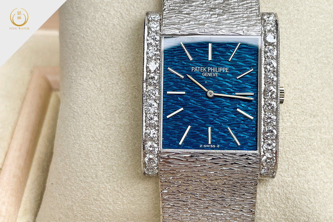 Patek Philippe Vintage Gondolo 3553 18CT White Gold Blue Dial