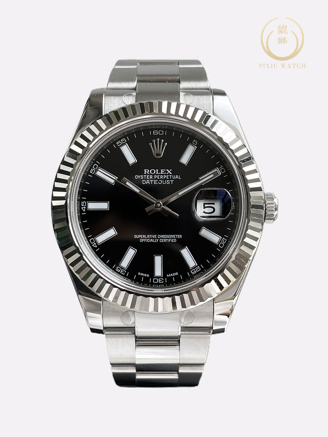 Rolex Datejust II White Gold Bezel Black Dial