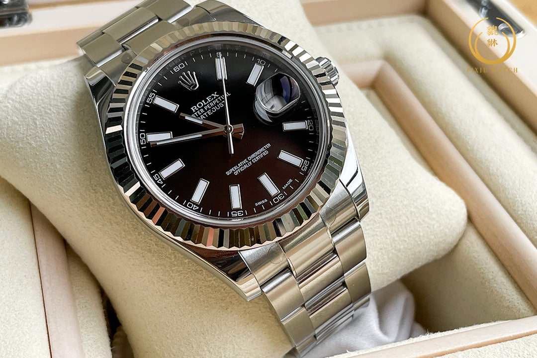 Rolex Datejust II White Gold Bezel Black Dial