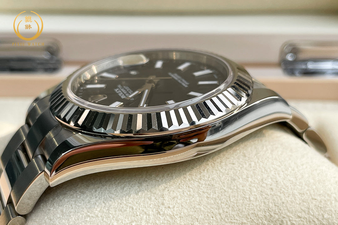 Rolex Datejust II White Gold Bezel Black Dial