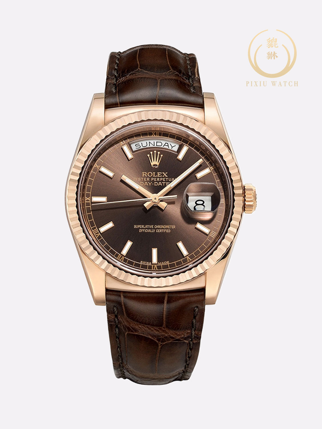 Rolex Day-Date Chocolate Dial 18K Everose Gold