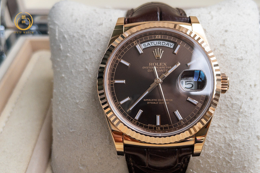 Rolex Day-Date Chocolate Dial 18K Everose Gold