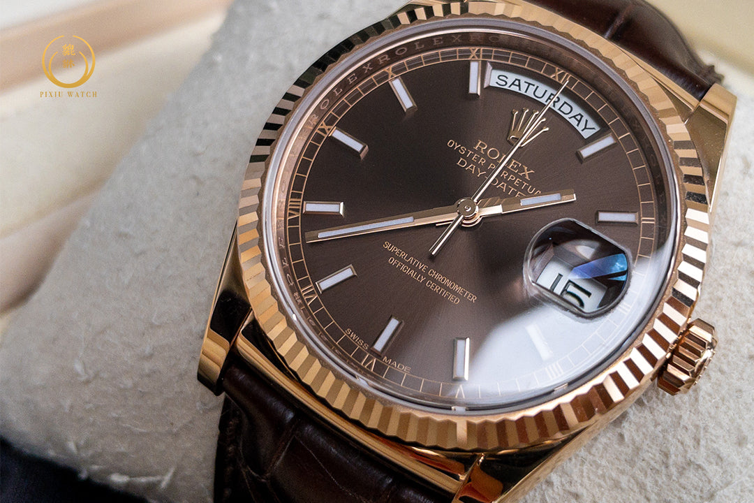 Rolex Day-Date Chocolate Dial 18K Everose Gold