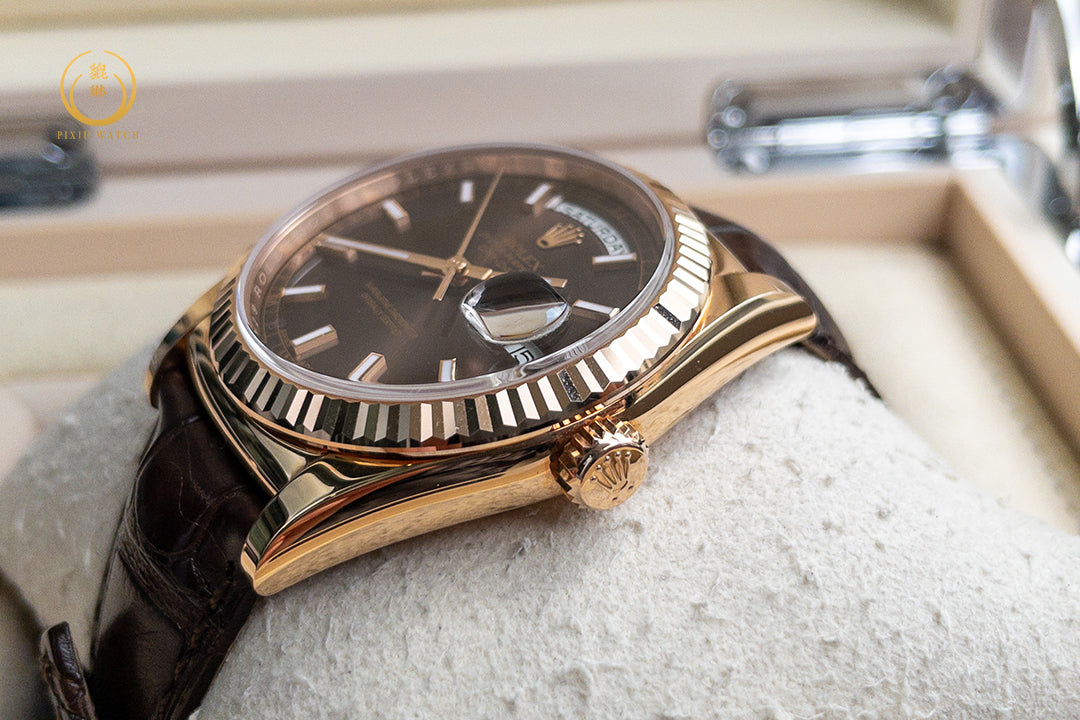 Rolex Day-Date Chocolate Dial 18K Everose Gold