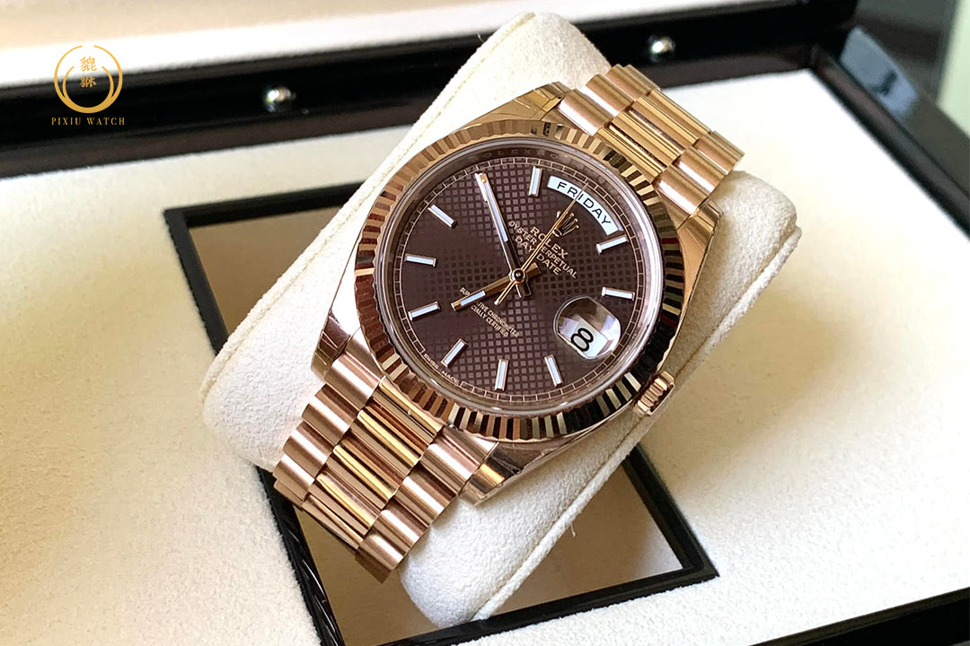 Rolex Day-Date Chocolate Dial 18K Everose Gold