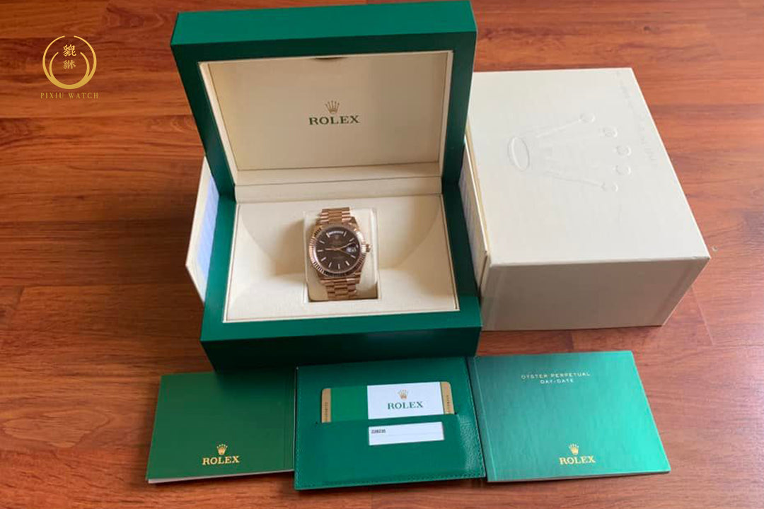 Rolex Day-Date Chocolate Dial 18K Everose Gold