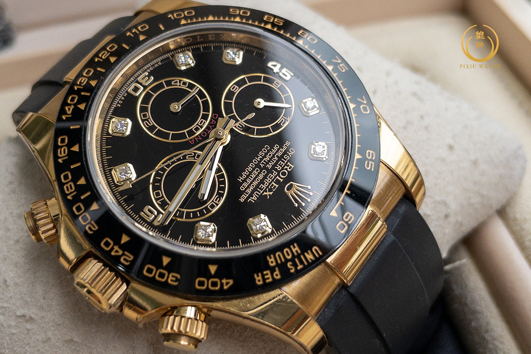 Rolex Daytona Diamonds Black Dial 18CT Yellow Gold