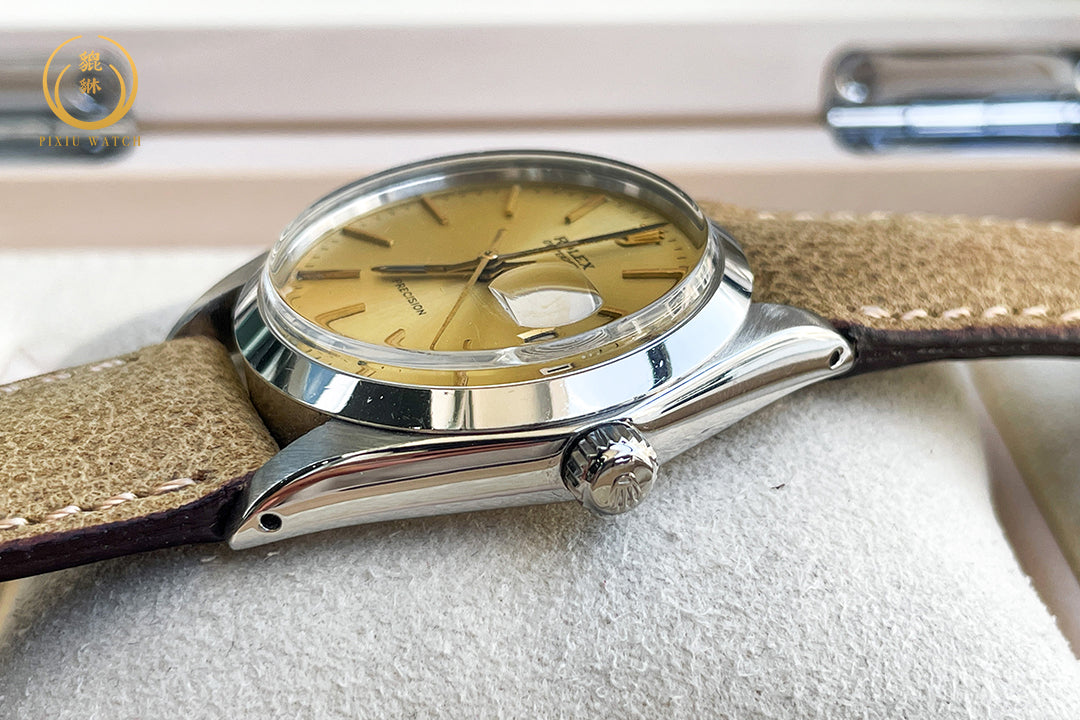 Rolex Oyster Date Vintage 6694 Precision Gold Dial Steel