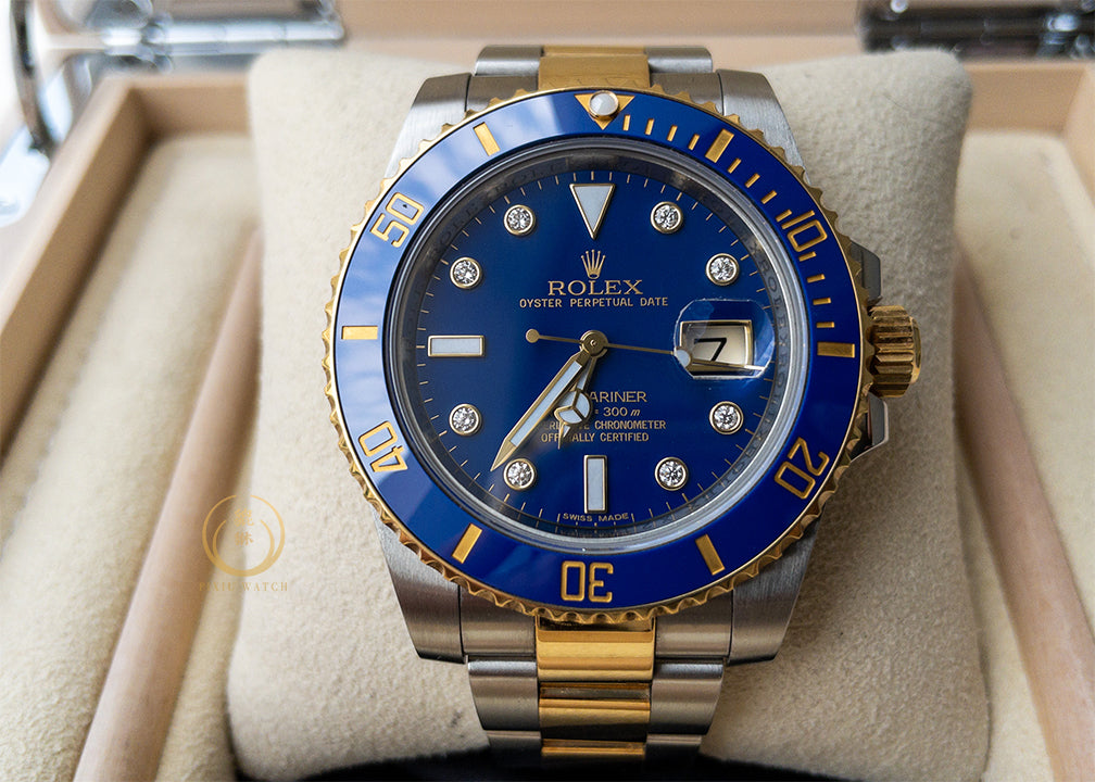 Rolex Sub Date Two Tone Blue Sunburst