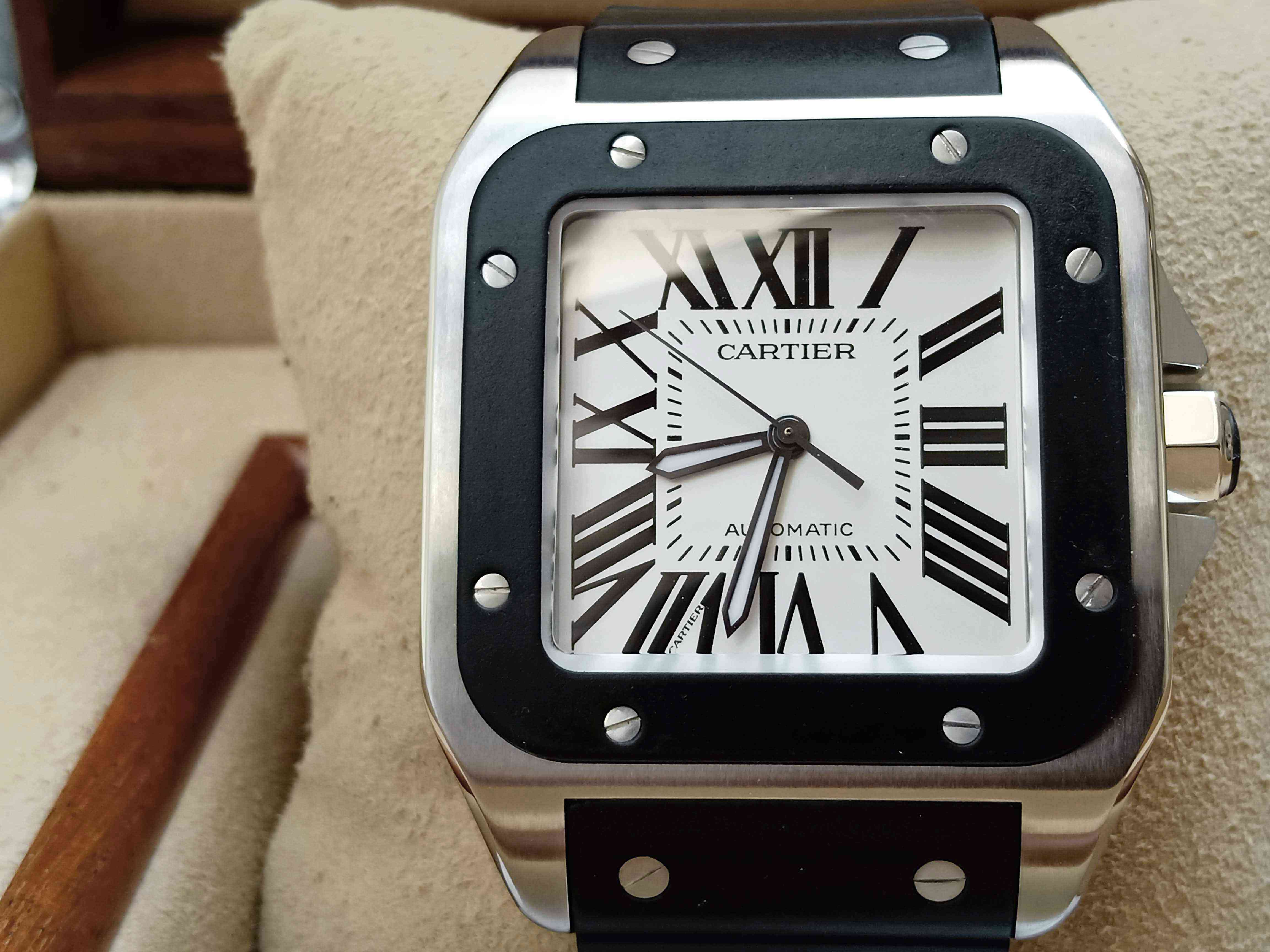 Cartier Santos 100 Rubber Dial
