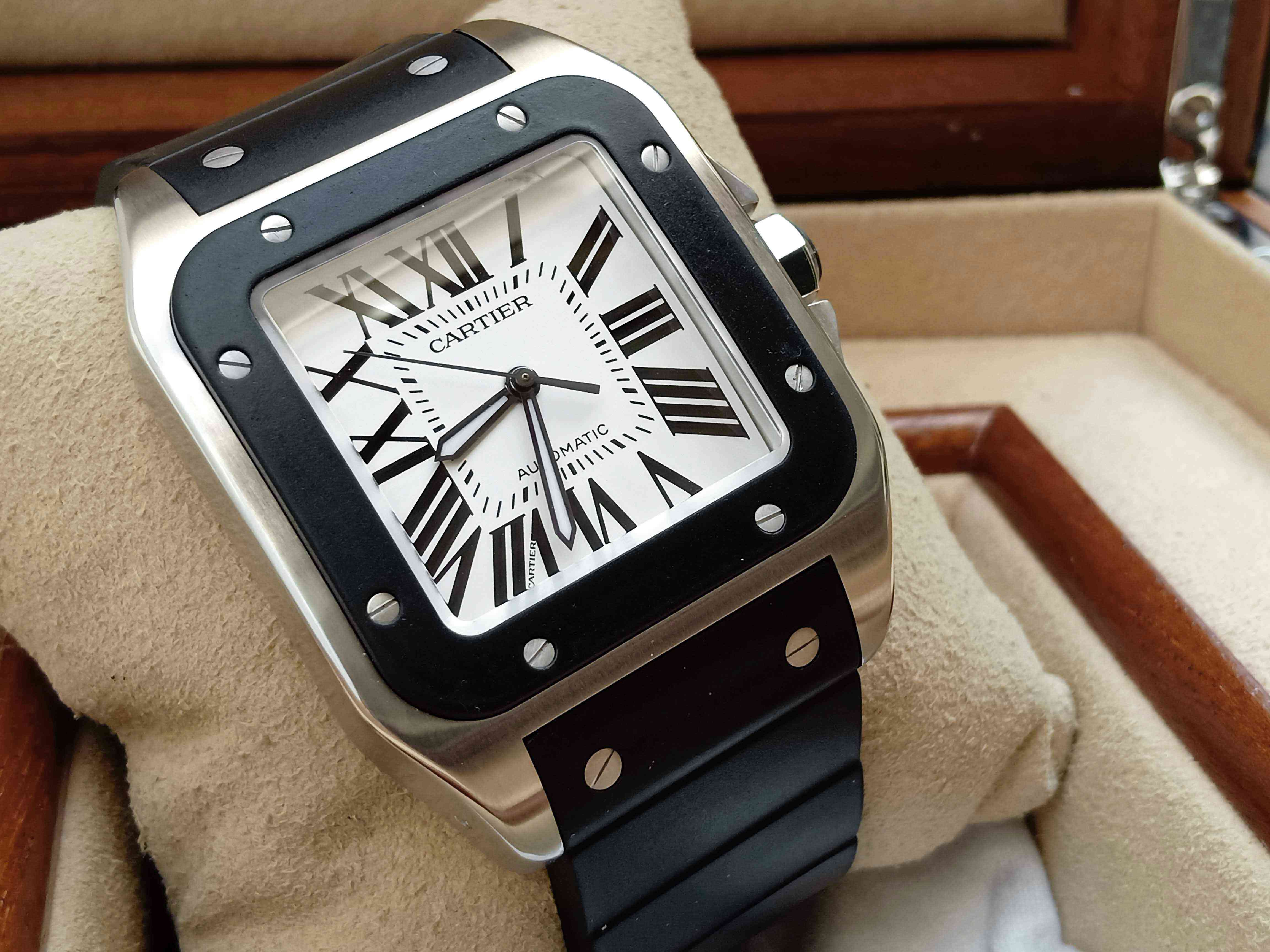 Cartier Santos 100 Rubber Dial