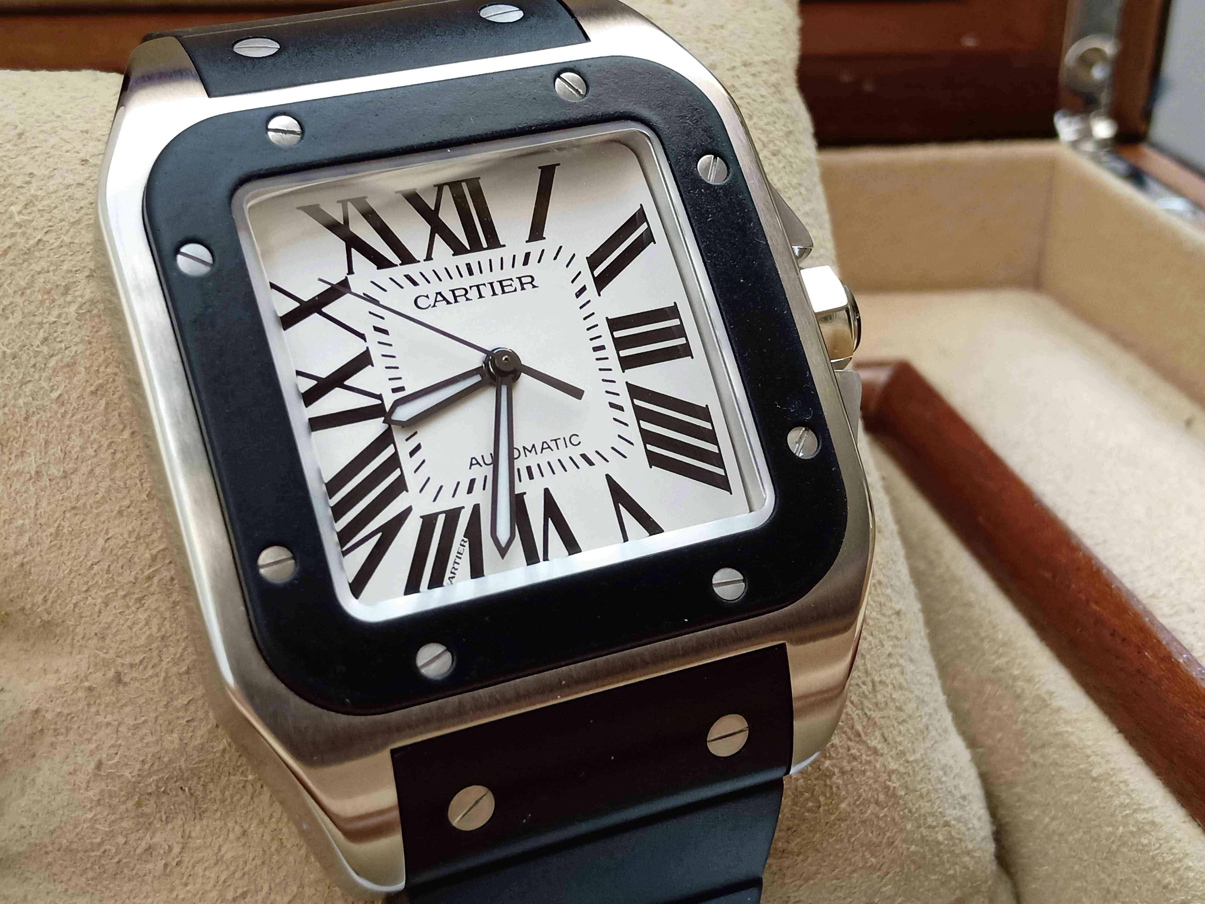 Cartier Santos 100 Rubber Dial