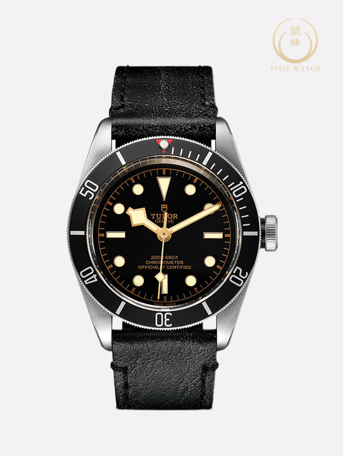 NEW" Tudor Black Bay Black Aged Strap
