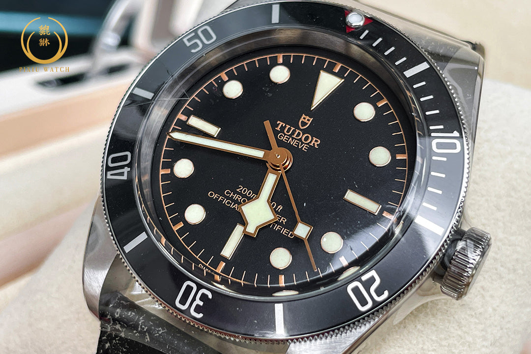 NEW" Tudor Black Bay Black Aged Strap