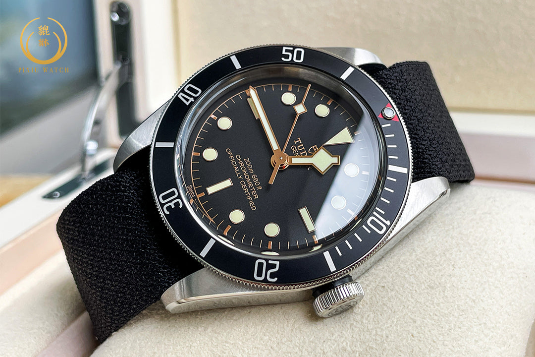 NEW" Tudor Black Bay Black Fabric Strap