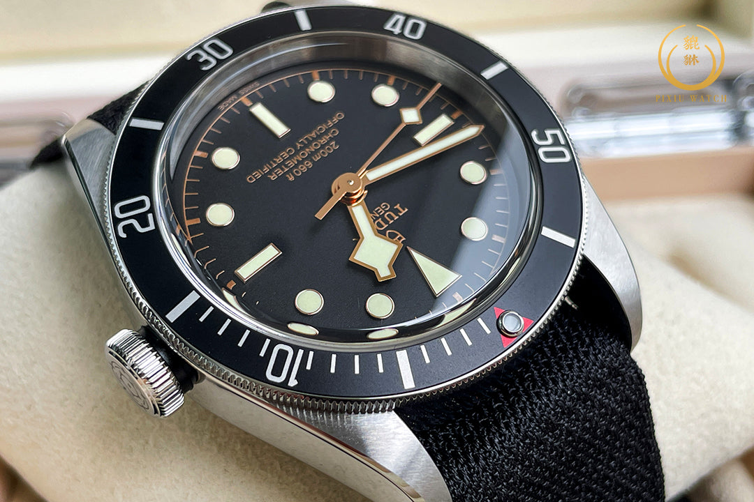 NEW" Tudor Black Bay Black Fabric Strap