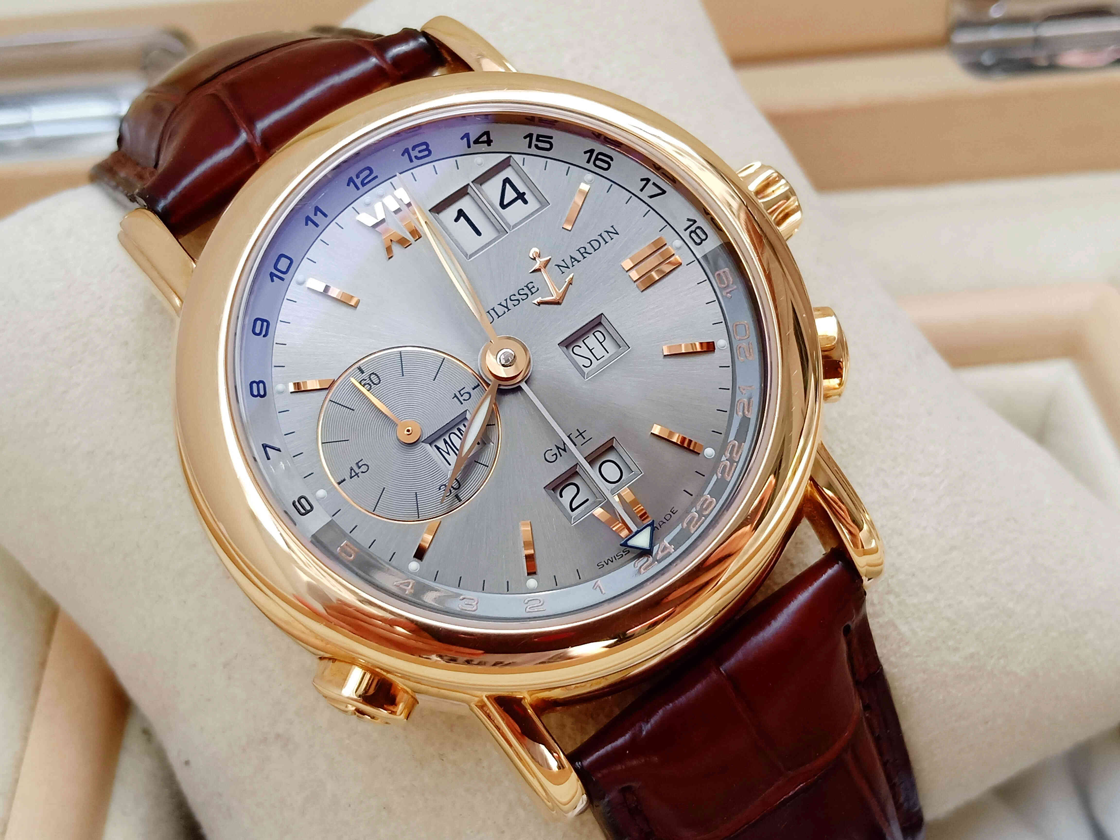 Ulysse Nardin GMT Perpetual Rose Gold Grey Dial